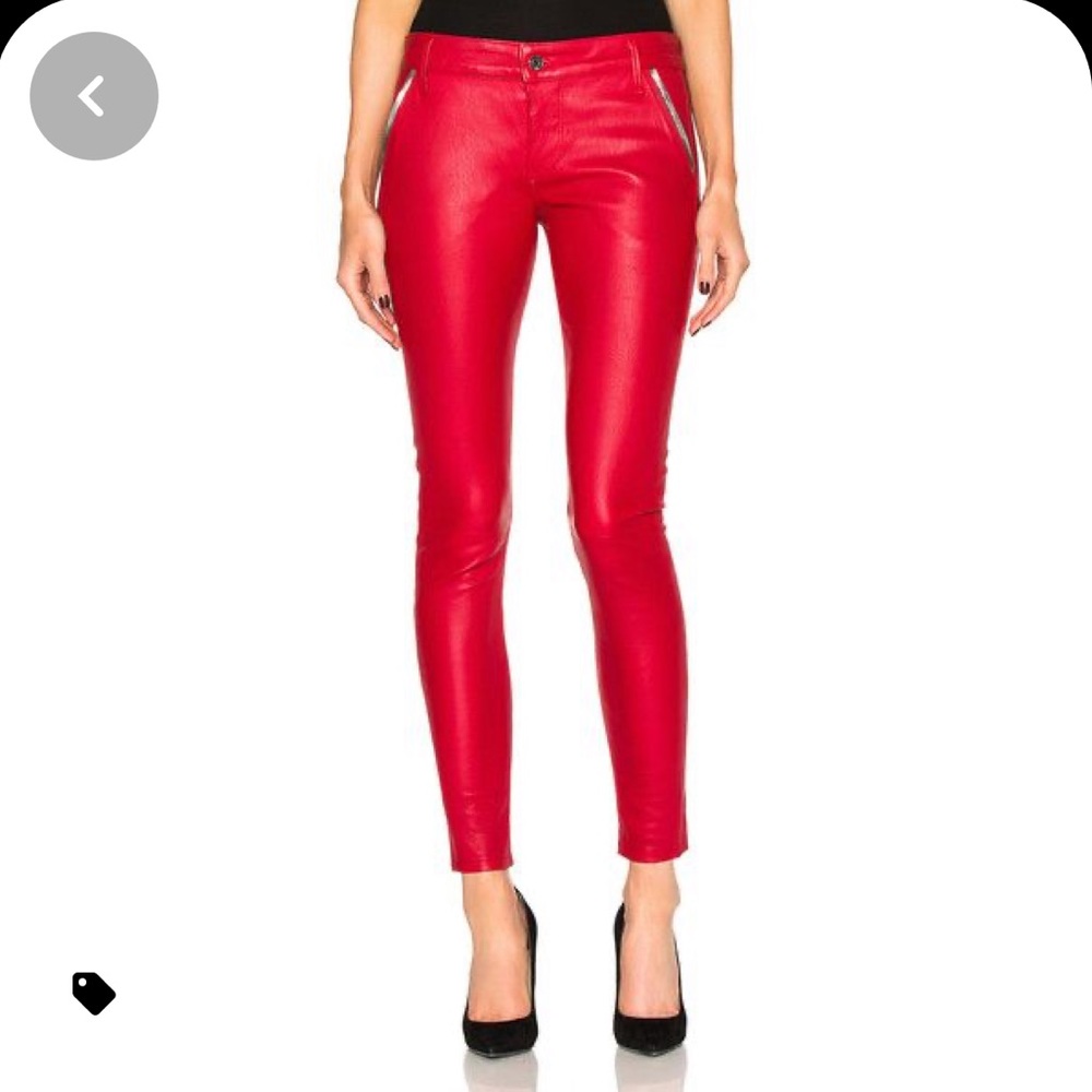 RtA red leather “Lucy” pants